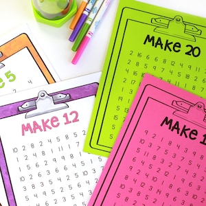 Addition Math Game, Fact Fluency Sums to 20 (Print & Digital)