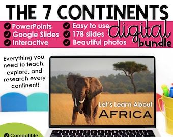 Seven Continents Unit, PowerPoint for 7 Continents, Homeschool Lessons, Social Studies, World Travel Lessons