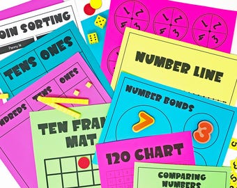 Math Learning Mats for Kids Math Manipulatives Math Tools Math Classroom Helper Hands on Math
