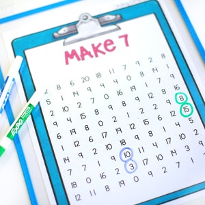 Subtraction Game, Math Subtraction Game, Fact Fluency Game, Math Facts, Subtraction