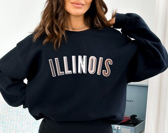 ILLINOIS Unisex Sweatshirt, Illinois State Sweatshirt, Gift for Illinois lover, US Crewneck, Illinois Gift, Gift For Him, Gift For Her