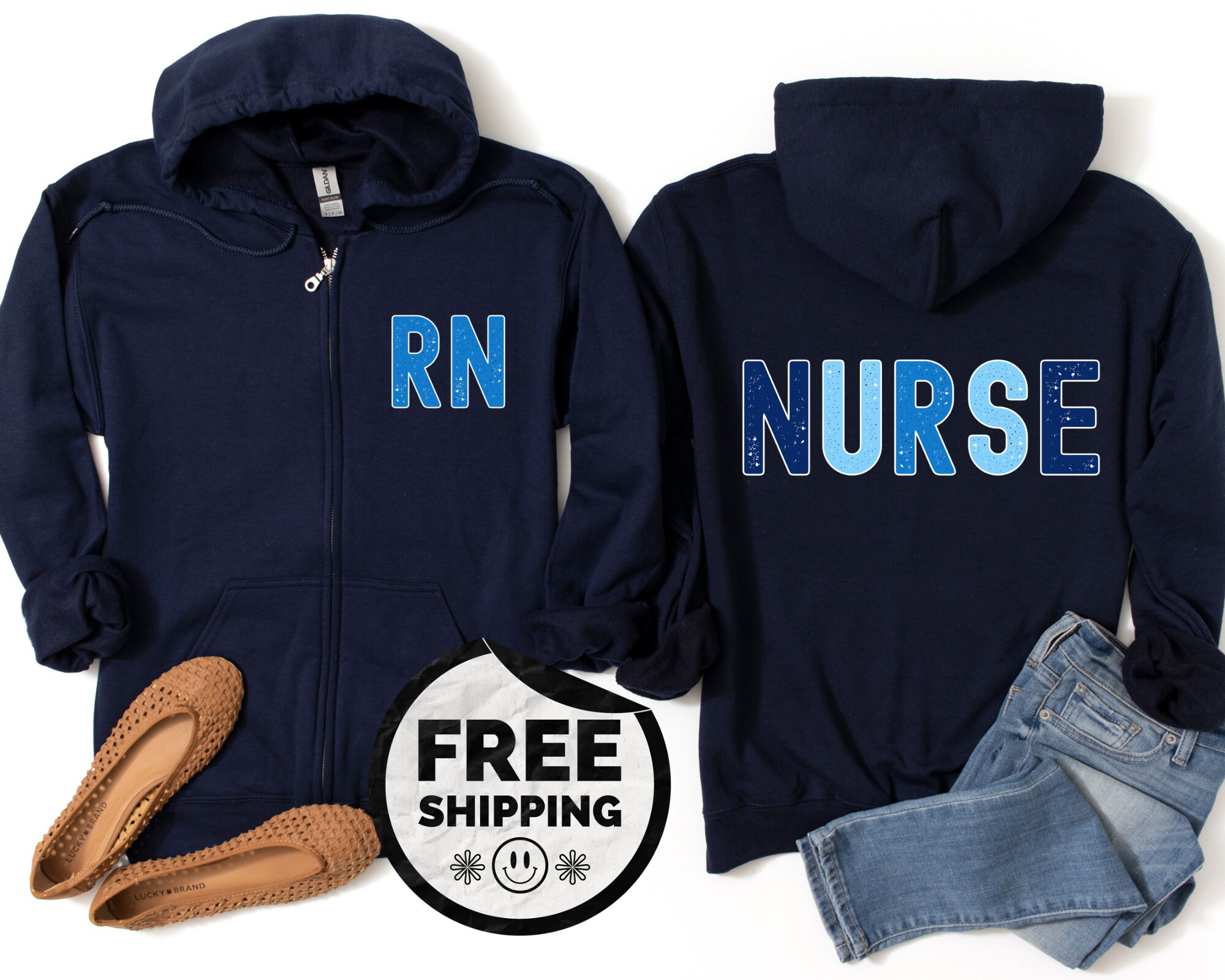 Nurse Zip up Sweatshirt Full Zip Nursing Jacket RN Hospital - Etsy Australia