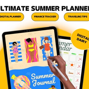 Summer Digital Planner: Travel Journal, Bucket List (Goodnotes, Notability)