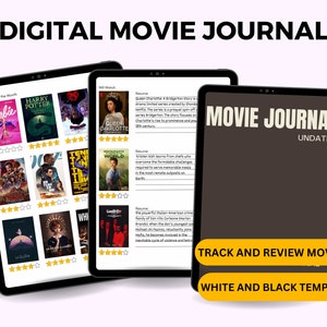Digital Movie Journal, Digital TV Series Journal, Movie Tracker, TV Series Tracker, Movie Review, Film Journal, Movie Planner, Movie Log