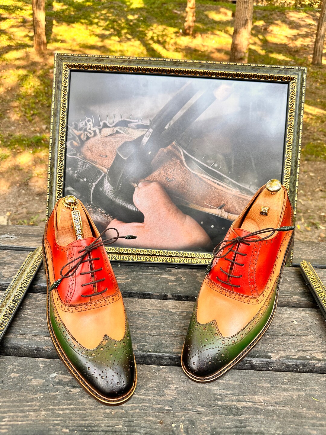 Men's Wingtip Dress Shoes in All Leather (Plotinus Style)