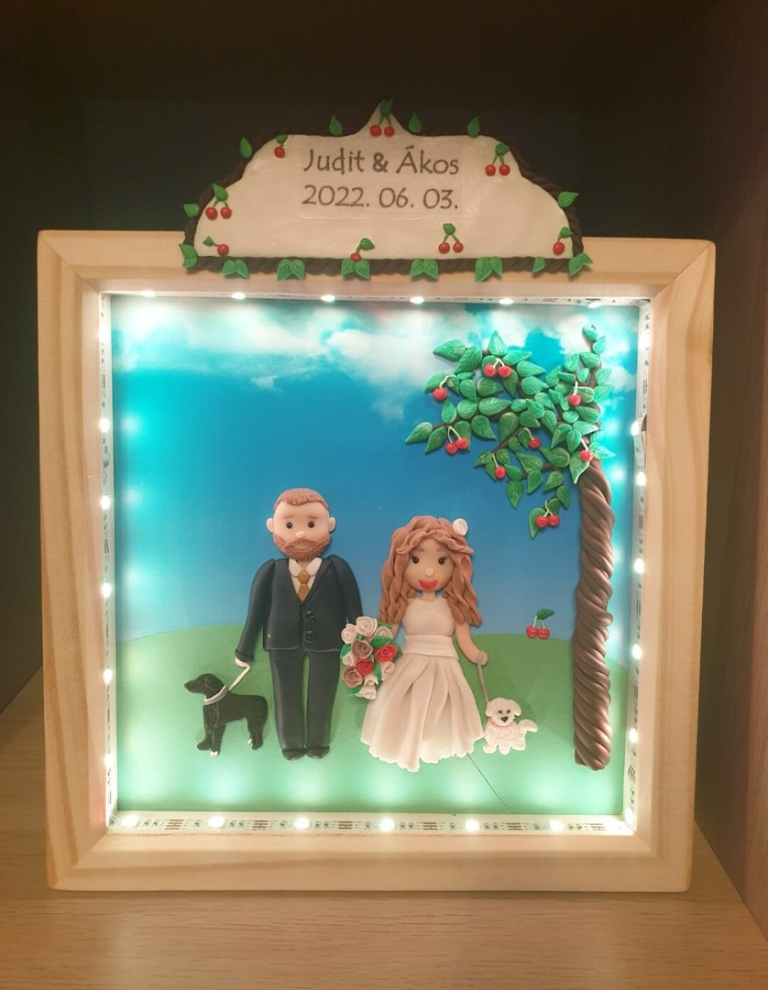 Polymer Clay, Frame, Unique Frame, Light up Frame, Light Up, Gift