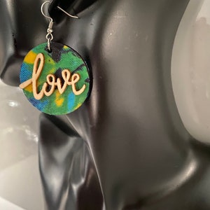 Circular dangle tie dye earrings