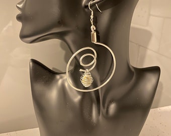 Hooped wire crafted earrings