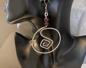Hooped wire craft dangle earrings
