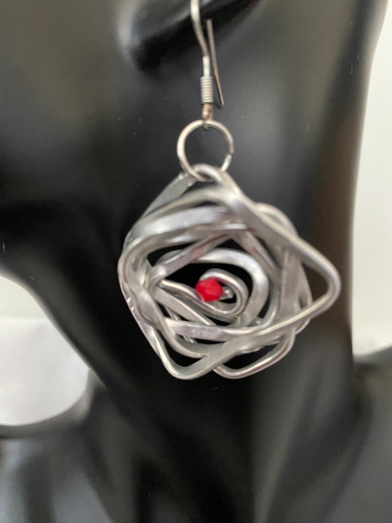 Wire shaped Rose Earrings image 2