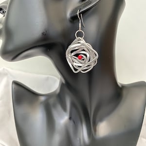 Wire shaped Rose Earrings image 1