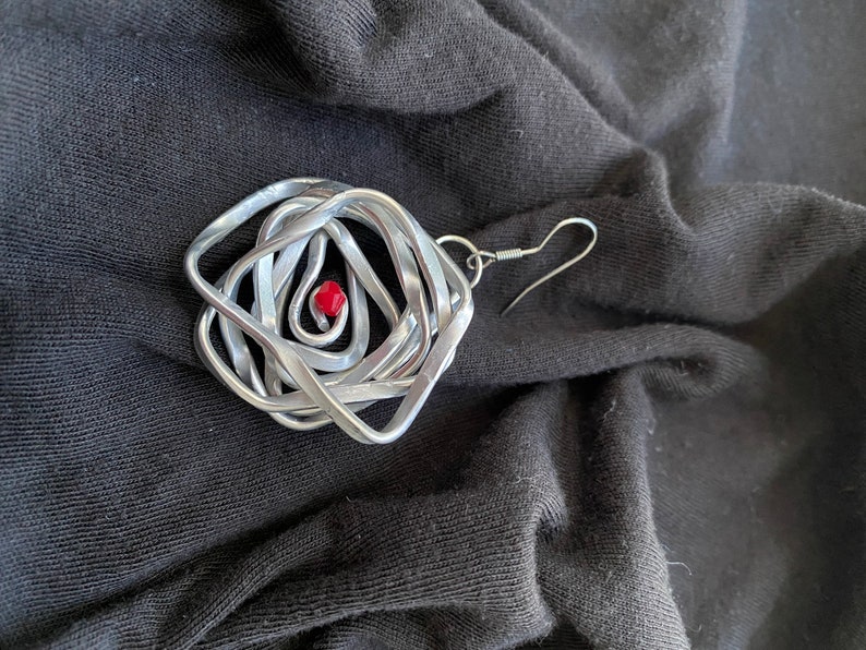 Wire shaped Rose Earrings image 4