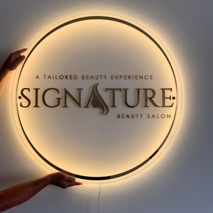 Acrylic Salon Sign Light Up, Business Name, Sign With Backlight, Salon ...