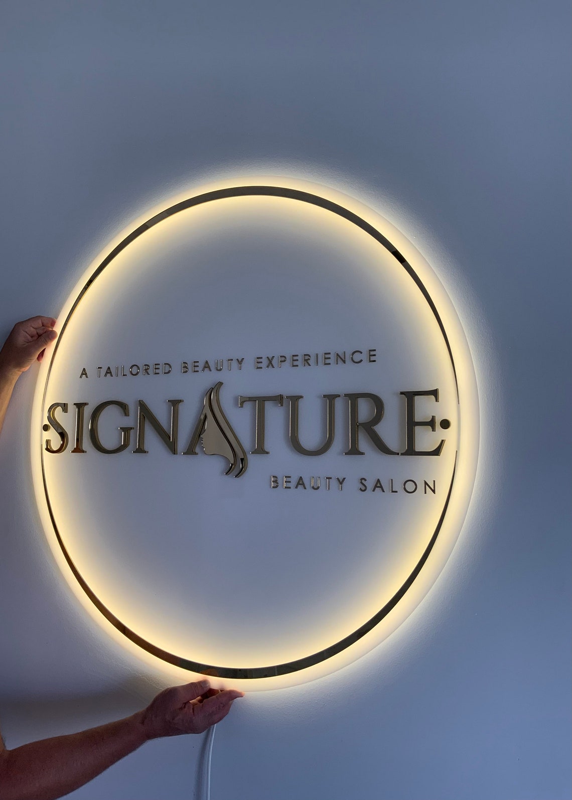 Acrylic Salon Sign Light Up, Business Name, Sign With Backlight, Salon