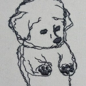 Dog Embroidery Design File PES,EMB,DST File Embroidery file 2.25 x 3.11 inch image 1