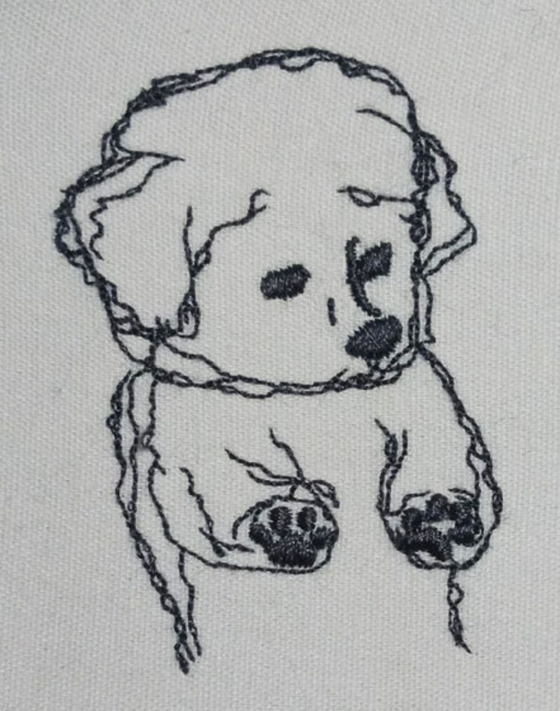 Dog Embroidery Design File PES,EMB,DST File Embroidery file 2.25 x 3.11 inch image 1