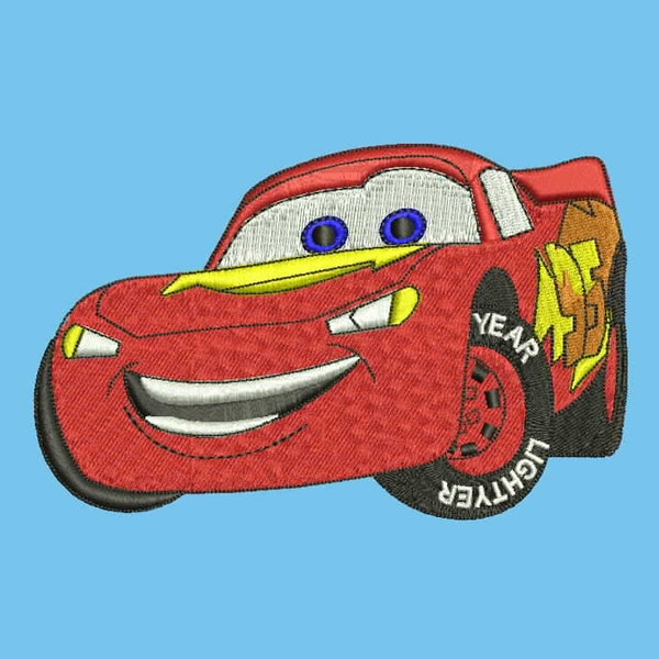 Motif de broderie voitures Lightning Mcqueen