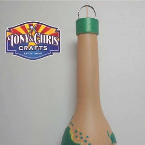 Tan and Green Glass Incense Bottle