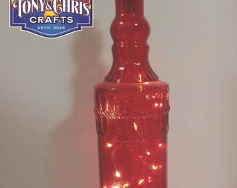 Lighted Bottle Red - LED lights