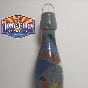 Gray and Multi-Color Glass Incense Bottle