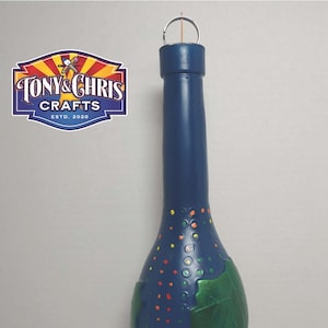 Blue and Green with Yellow Glass Incense Bottle