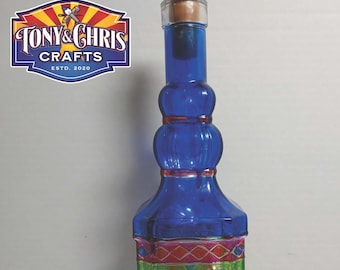 Lighted Bottle Yellow and Blue - LED lights