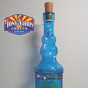 Lighted Bottle Blue and Red - LED lights