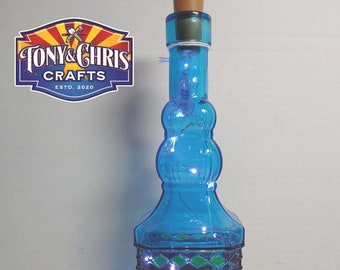 Lighted Bottle Blue and Red - LED lights