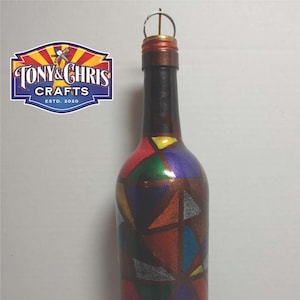 Bronze and Multi-color Glass Incense bottle