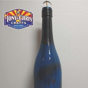 Black and Blue Glass Incense Bottle