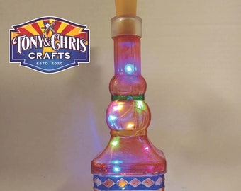 Lighted Bottle Red and Blue - LED lights