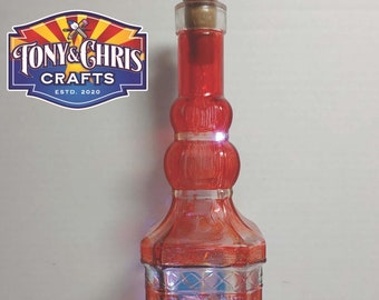 Lighted Bottle Red and Blue - LED lights