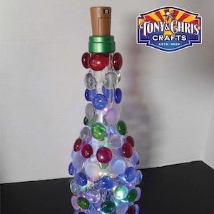 Lighted Bottle - Red, White and Blue - LED