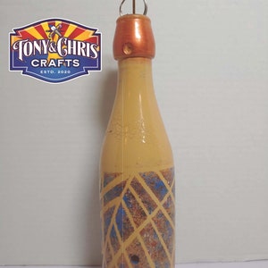 Beige and Multi-Color Glass Incense Bottle