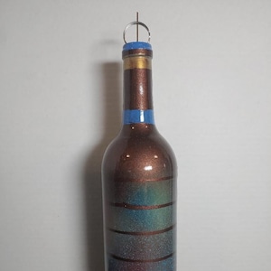 Bronze and Multi-Color Glass Incense Bottle