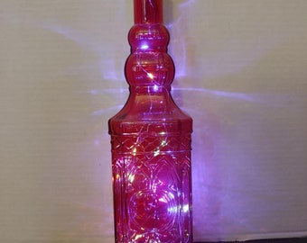 Lighted Bottle  Red - Multi-color LED lights