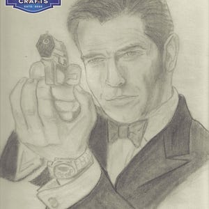 James Bond - Pierce Brosnan - Print - Hand Drawn