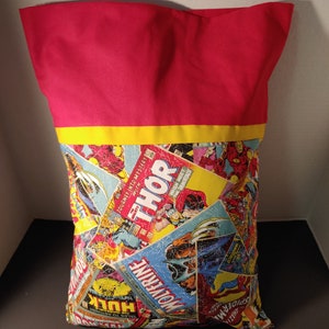 Superhero print Small travel pillow with removeable pillowcase.