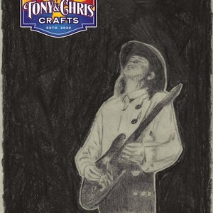 Stevie Ray Vaughan - Guitar - Print - Hand Drawn