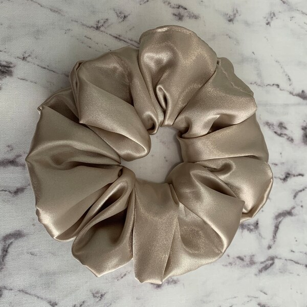 Handmade Scrunchies: Fashionable and Versatile Hair Accessories for All Occasions Champagne Color