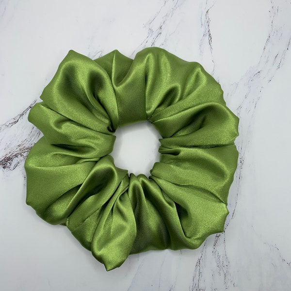 Handmade Scrunchies: Fashionable and Versatile Hair Accessories for All Occasions Peridot Color