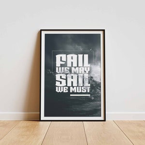 Póster Fail We May, We Must Sail - DJ Andrew Weatherall - Impresión de arte mural tipográfico de regalo