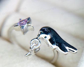Card Captor Sakura Ring: Sterling Silver, Cubic Zirconia, Cosplay Jewelry