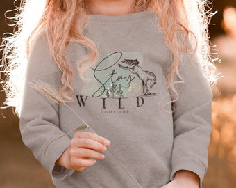 Stay Wild Desert Child Youth Sweatshirt - Kids Horse Sweater