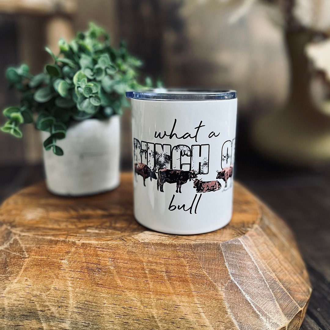 Stainless Steel Mug With Bunch of Bull Design - Western Cow Tumbler - Etsy