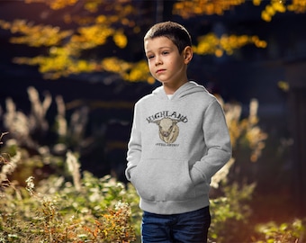 Highland Steer Youth Hoodie - Kids Highland Steer Sweater