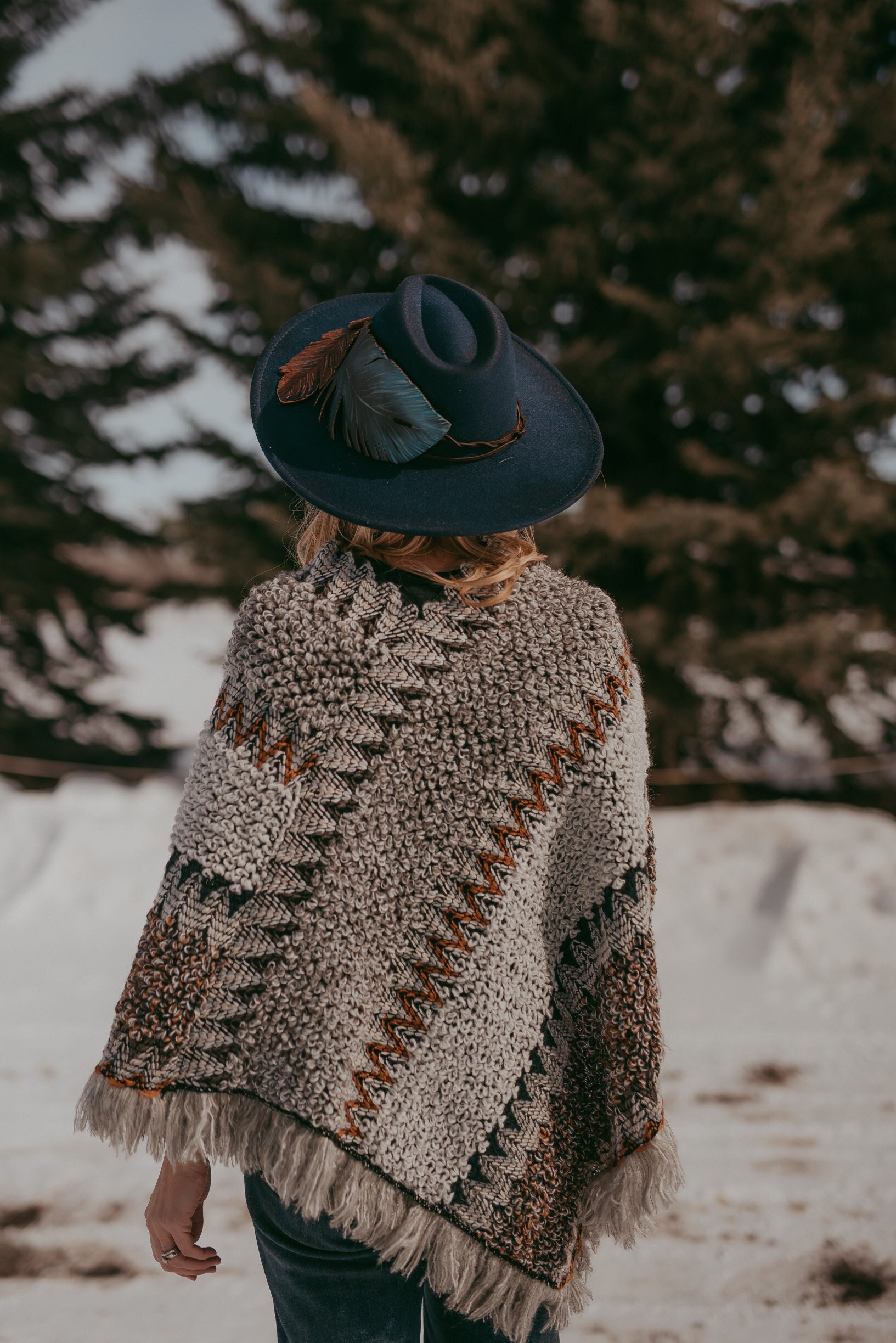 Fringe Knit Poncho - Etsy Canada