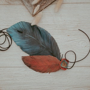 Leather Feather Hat Band