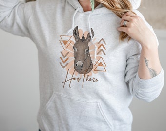 Donkey Hoodie | Western Hay There Design | Donkey Lover Gift