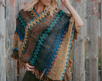 Tassel Fringe Poncho - Boho Outerwear